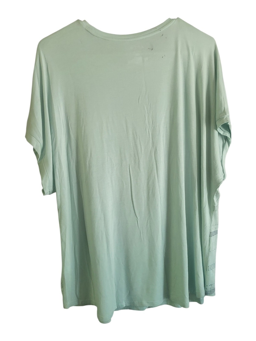 Apt. 9 Women Light Mint Crew Neck Short Sleeve Shirt